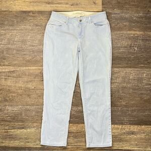 Chico's platinum 0 baby blue straight leg jeans size 4 B122